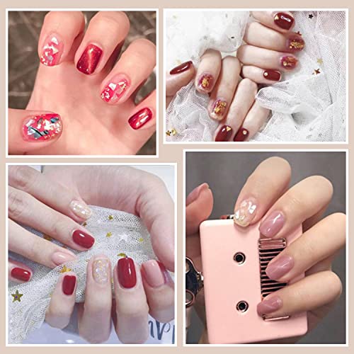 Silpecwee 16 Sheets Pink Red Nail Polish Stickers Ombre Nail Wraps For Women Gel Nail Strips Self Adhesive Nail Polish Strips Fingernails Manicure Sticker Nail Art Design With 1Pc Nail File #TOP4