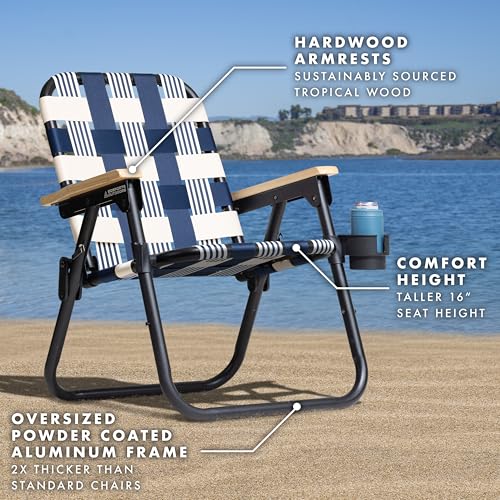 GoSports Outdoors WOVN Beach Backpack Chair - Premium Folding Camping Chair - 9 Styles Available - LIDO