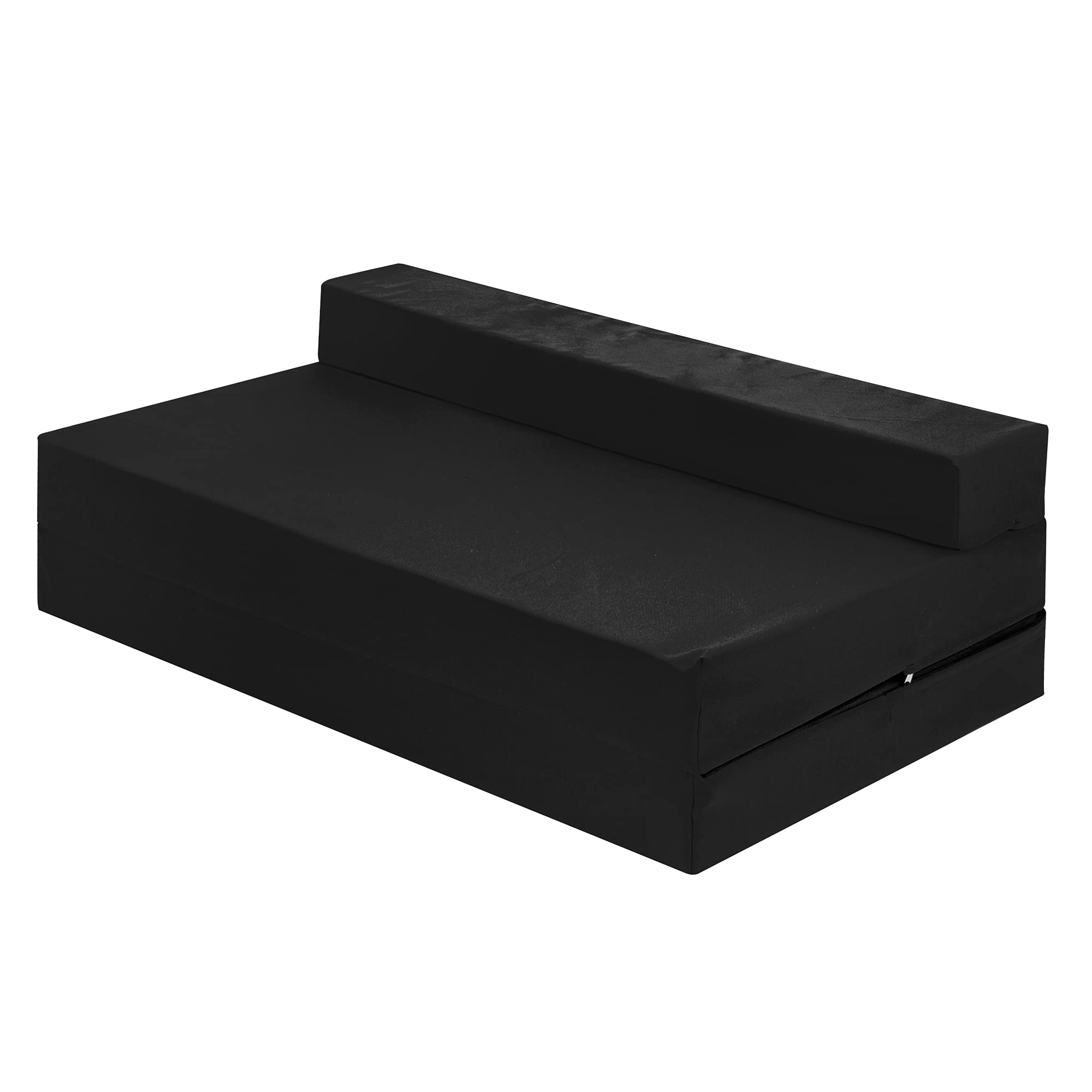 Buy BLACK Double Z Bed Chair Bed Fold Out Chair Guest Bed with Zipped
