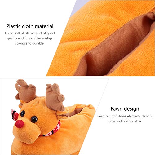 Pantufa de Natal KesYOO de pelúcia com alce aconchegante para o inverno para adultos, casal, calçado