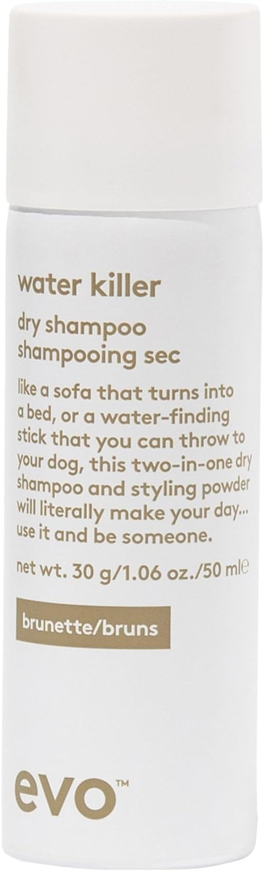 Water Killer Dry Shampoo - Absorbs Oil to Refresh Hair, Reduces Damage from Excessive Washing - Hair Styling Spray - Travel Size, 30g / 1.06oz