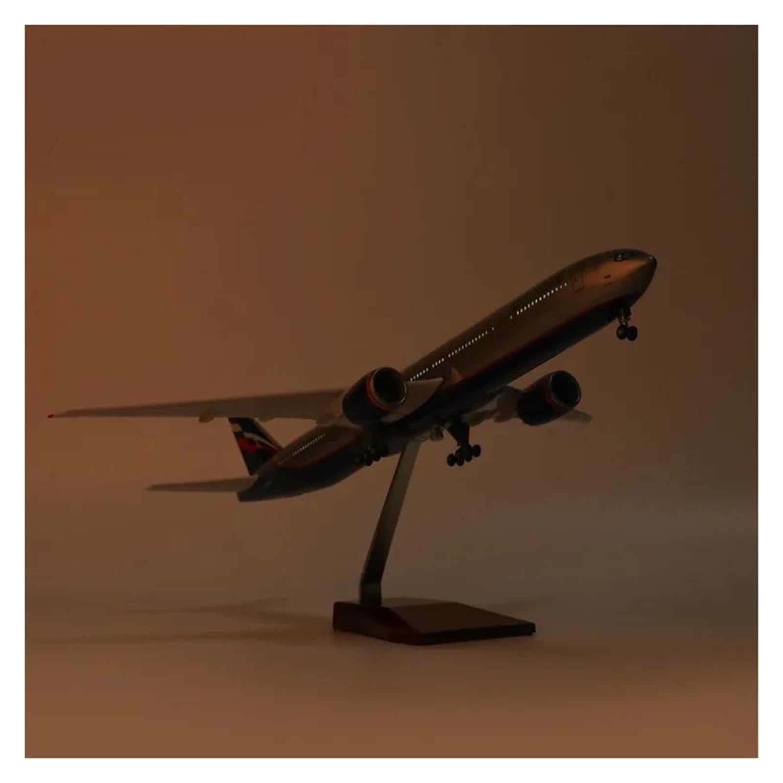 Odlewane zabawki samolotowe w skali 1:157 dla rosji Boeing 777 model odlewu żywiczny model samolotu kolekcja samolotów dekoracja wyświetlacz Model samolotu do zbierania i wyświetlania (ze światłem)
