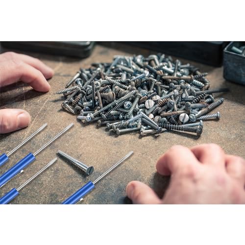 Image of 36 Pieces Pocket Screwdriver Mini Tops and Pocket Clips Magnetic Slotted Small Screw Driver with a Single Blade Head for Mechanical, Electrician (Blue)