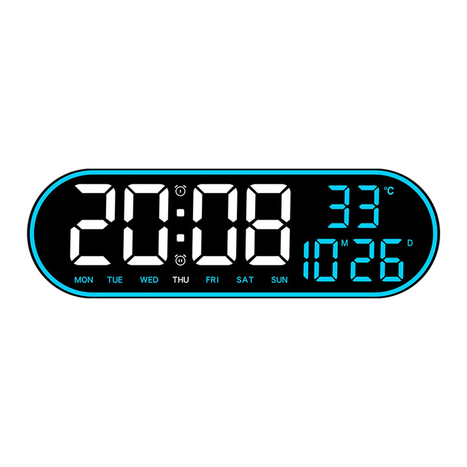 Tsophreniq LED Digital Alarm Clock Wall Clock with Timer Date Week Temperature Display for Student, Travel Use Easily Setting Date