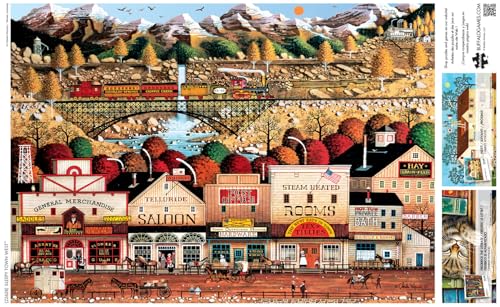 buffalo games - charles wysocki - sleepy town west - 300 piece jigsaw puzzle for adults - challenging puzzle perfect for game nights - finished puzzle size is 2125 x 1500