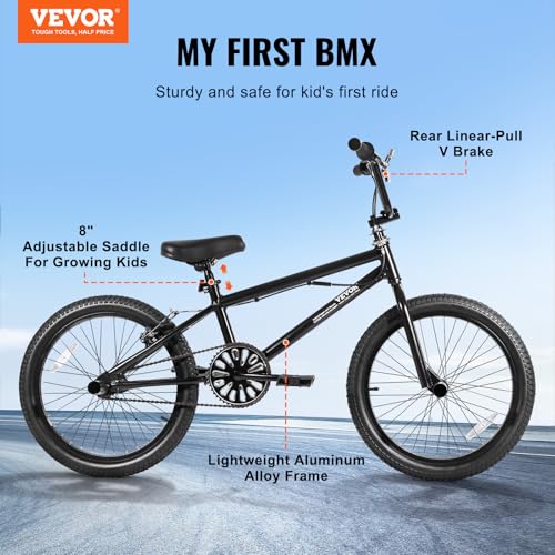 VEVOR BMX Bike, 18/20/24-Inch Wheel Freestyle & Race Bike