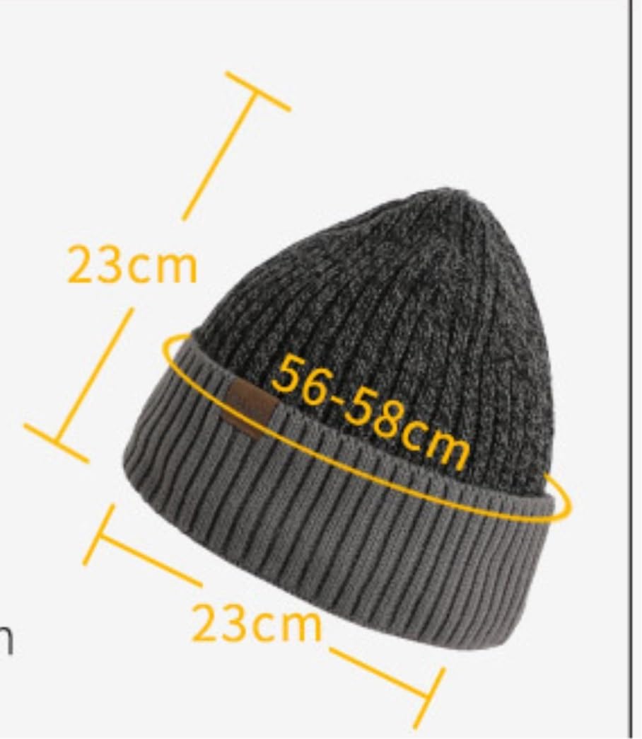 Cappello Inverno Cappello Invernale da Donna con Risvolto Elastico A Righe, Caldo, Grosso, Lavorato A Maglia, Cappelli Antivento Termico Berretto(G)