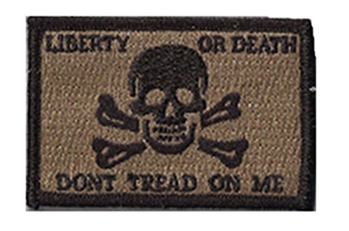 Liberty Or Death Skull & Bones Tactical Patch - Coyote