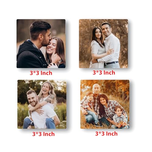 Image of Custom Acrylic Magnet Set (3mm Thick, 3x3 inch) Perfect Unique Gift for Valentine, Birthday, Anniversary, Chrismas, Home Decor Personalized Photo Memory Fridge Magnets (Pack of 6)