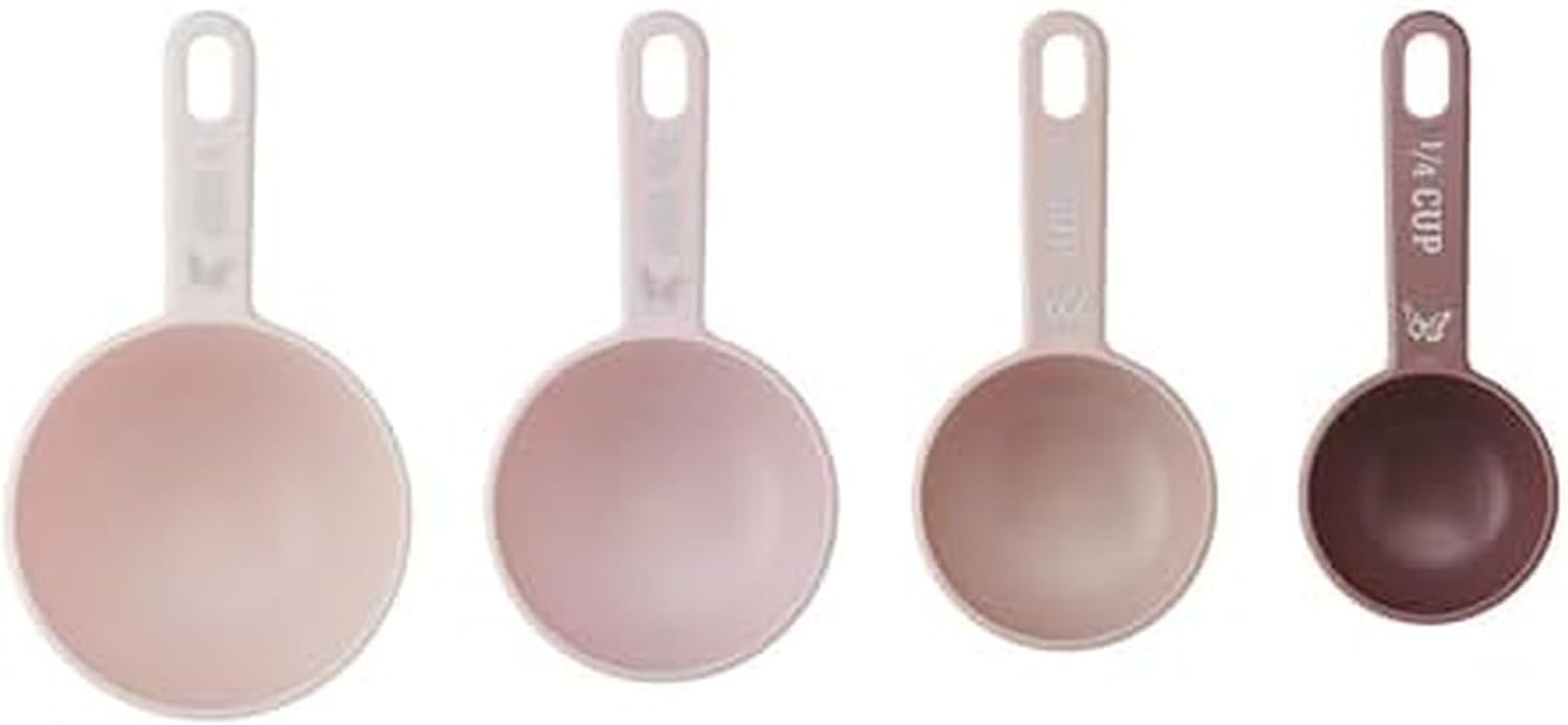 Dolly Parton Blush Nesting Measuring Cups with Butterfly Accents, Perfect Baking Gift, Easy-Read Markings, Set of 4, 1/4, 1/3, 1/2 and 1 Cup Sizes