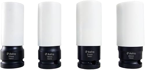 Miniatura 2 de Astro Pneumatic Tool 7404 Juego de llaves de tuerca de llanta dañadas con mordedura de flanco con mangas protectoras giratorias