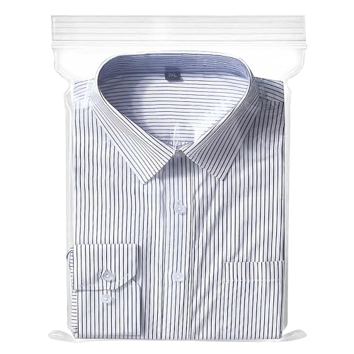 Druckverschlussbeutel zip beutel 40x60cm Verschließbare Plastiktüten Zip Beutel Groß Wiederverschließbare Plastikbeutel, Verdickung Haltbar, Anwendbar Bastelbedarf, Kleideraufbewahrung 25 Stück