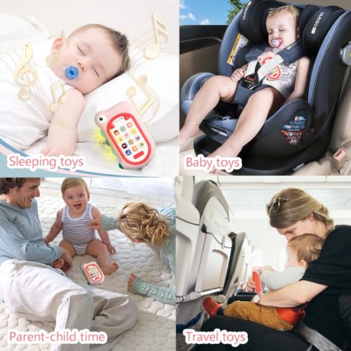 Image of Richgv Toys for Babies 6-12 Months Girls, Dinosaur Baby Phone Toy Baby Girl Gifts with 80+ Sound Effects Color Changing Light 1 Year Old Girl Birthday Gift Stocking Stuffers 6 Months +
