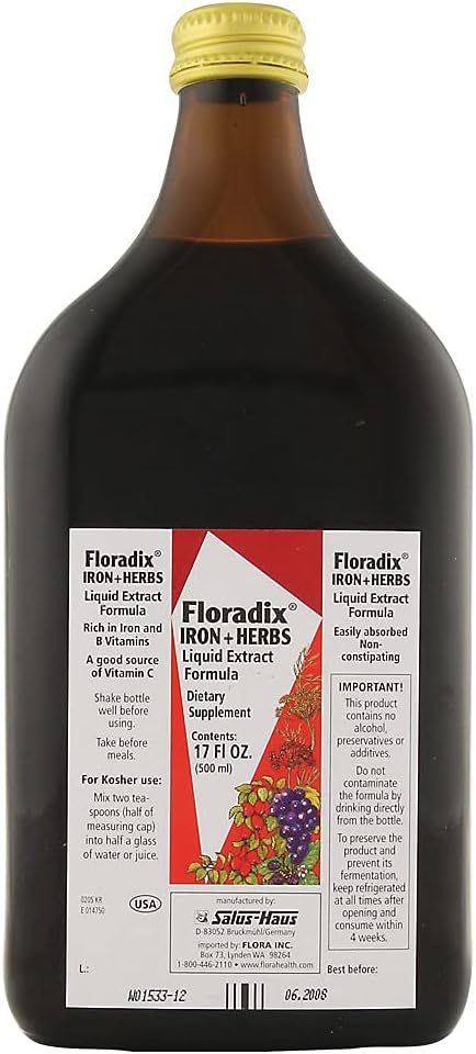Floradix Iron & Herbs Liquid Supplement (16.9 fl oz)