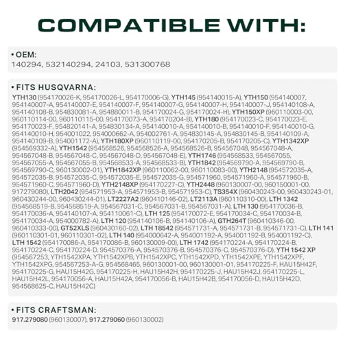 Image of UDC Parts 140294 Ground Drive Belt Replacement for Craftsman 532140294 Husqvarna LTH1542 LTH130 YTH150 YTH2148 YTH180 LTH1542 LTH1742 AYP Poulan PR185H42STA XT185H42LT / Aramid Cord / 82.25 inches