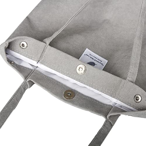 Image of Corduroy Tote Bag Cute Tote Bags for Women Shoulder Bag with Inner Pocket for Work Beach Travel and Shopping Grocery