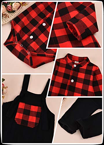 Image of Unutiylo Baby Boys Clothes for Gentleman Outfits,Toddler Overalls Baby Suspender Pants and Bodysuit Romper