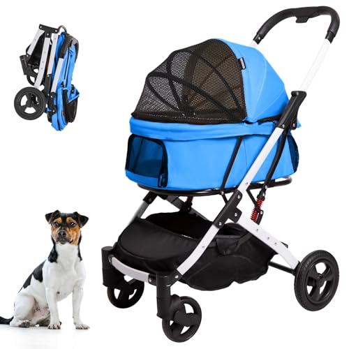 Cochecito para perros medianos plegable para pasear mascotas cansadas