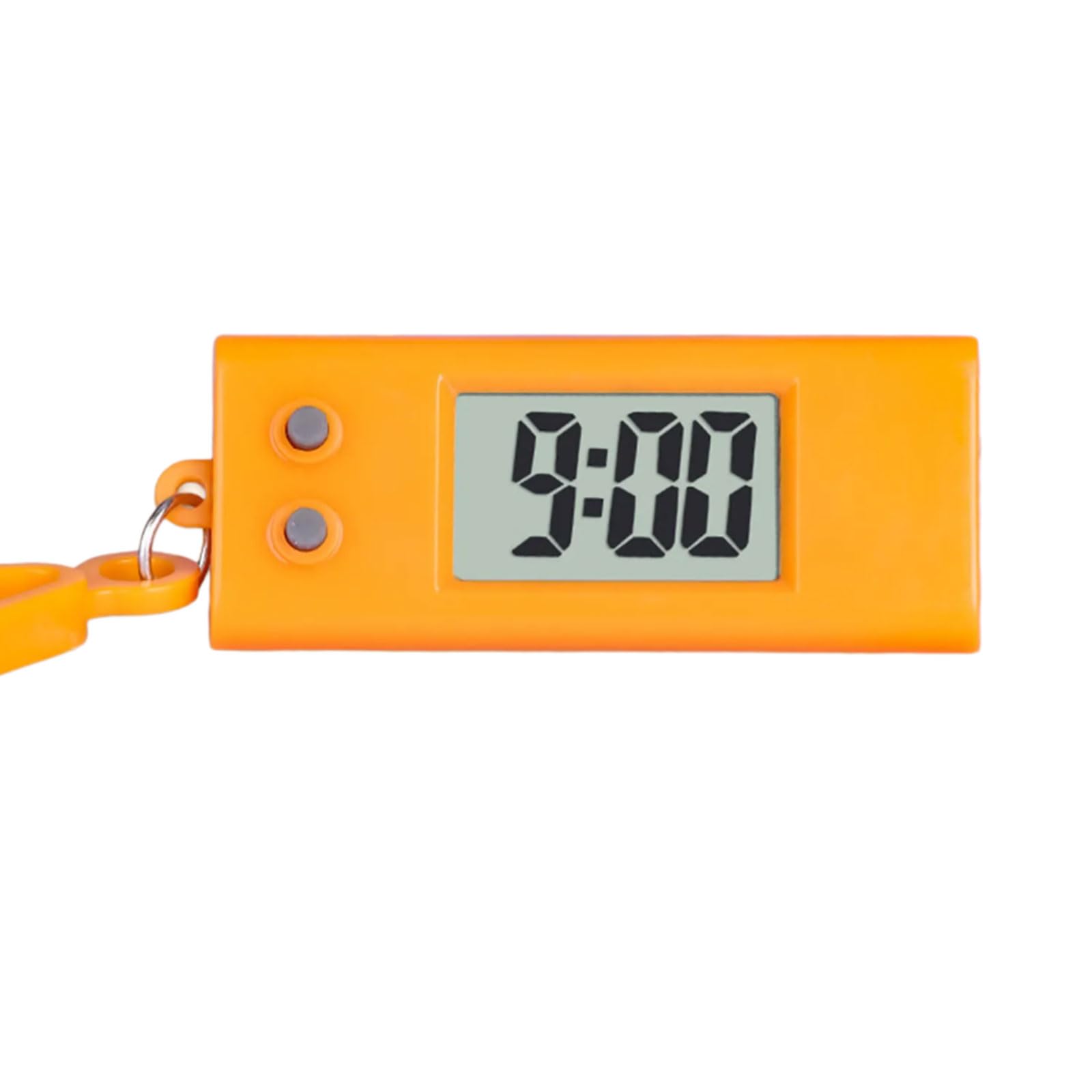 Maxtonser Orange Electronic Watch Keychain Portable Pocket Sized Digital Clock Keyring Accurate Time Display Clock Student Supplies