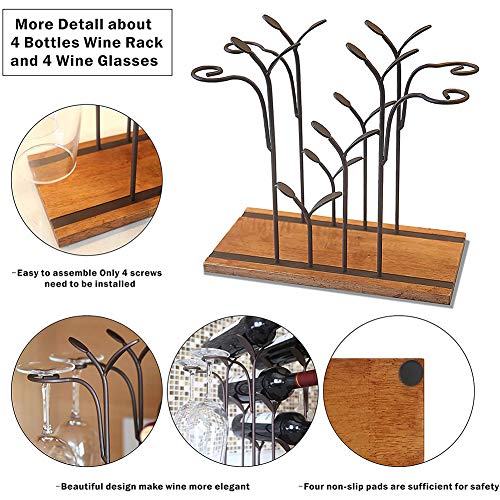 Casier à vin bois métal compact porte-vin de comptoir rustic classique