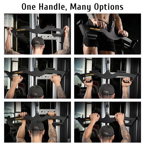 LAT Pull Down Bars Set, Triangular Stability LAT Pulldown Attachments with 8 Ergonomic Handles for Whole Back Training, Non-Slip Cable Machine Attachment for Gym Home Workout - Image 6