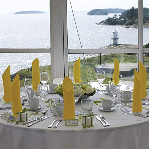 Talvania Cloth Napkins - Set of 12 Dinner Napkins - Soft Poly Cotton Washable Napkins - Reusable Fabric Table Napkins - 18” X 18” - Perfect for Events, Weddings, Parties, Hotels & More (Gold) - Thumbnail 3
