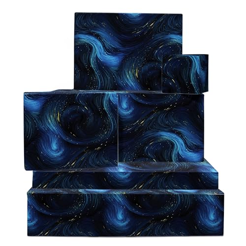 Papel De Regalo Azul Y Negro - 6 Hojas De Papel De Regalo Con Etiquetas - Cielo Tormentoso Y Olas - Papel De Regalo Para Hombre Mujer Niño Niña - Viene Con Pegatinas - Por Central 23 Papel De Regalo Azul Y Negro - 6 Hojas De Papel De Regalo Con Etiquetas - Cielo Tormentoso Y Olas - Papel De Regalo Para Hombre Mujer Niño Niña - Viene Con Pegatinas - Por Central 23