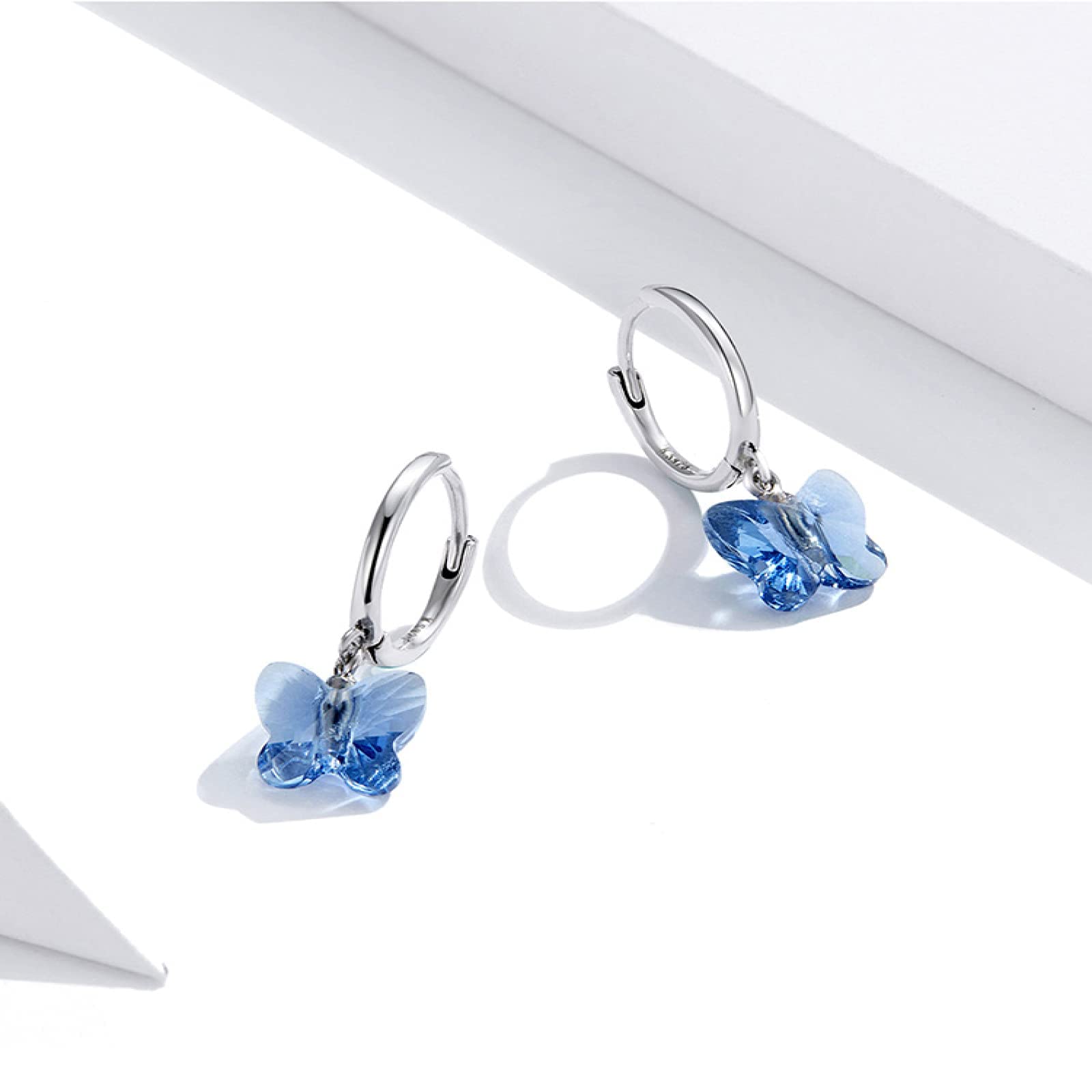 RWRAPS Orecchini per Ragazza Orecchini a Bottone in Argento Sterling 925 Orecchini a Bottone a Farfalla di Cristallo per Orecchini da Sposa Gioielli in Argento da Donna