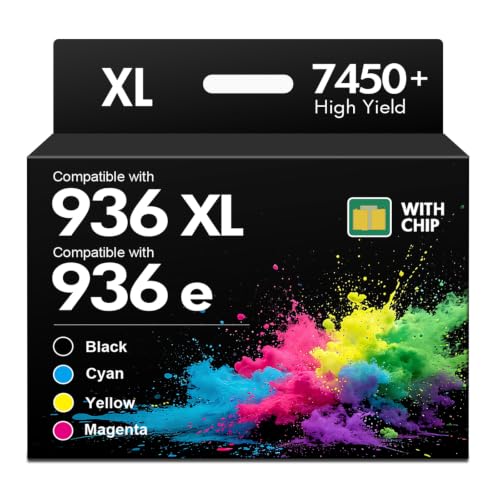 Image of 936 936XL 9125e Ink Cartridges Combo Pack for HP Printers 9120e 9730e 936e
