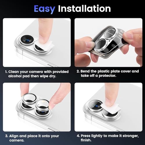 Image of Camera Lens Protector Tempered Glass for iPhone 17 - Alloy Metal Cover with Tempered Glass - Scratch Resistant, Easy Installation