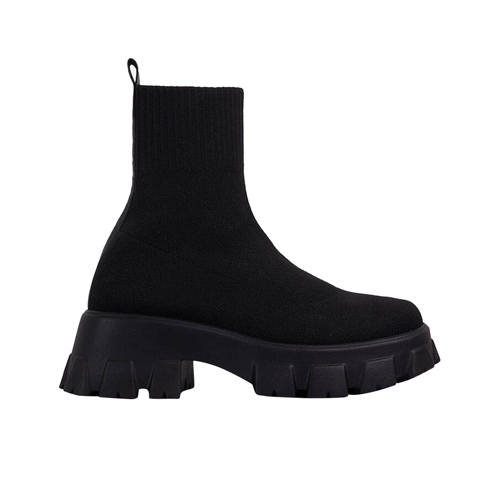 Black Platform Sock Boots Sock Trainers For Women Chunky Boots