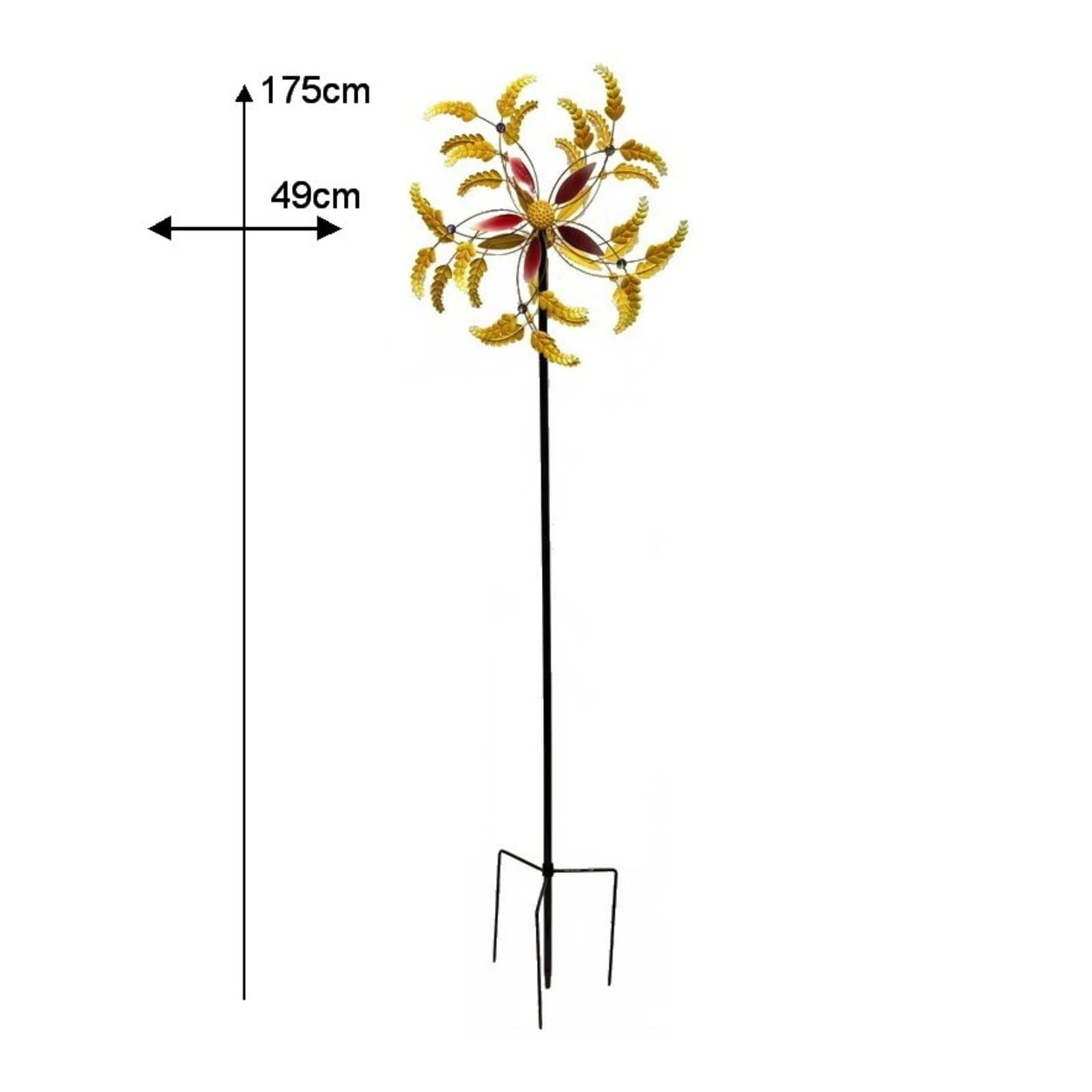 Girandola da Giardino Decorativa Girandola Scultura Metallo Mulino a Ornamentale Ferro Verniciato Resistente Esterno Effetto Dinamico Rilassante Adatta per Prato Aiuole Terrazza
