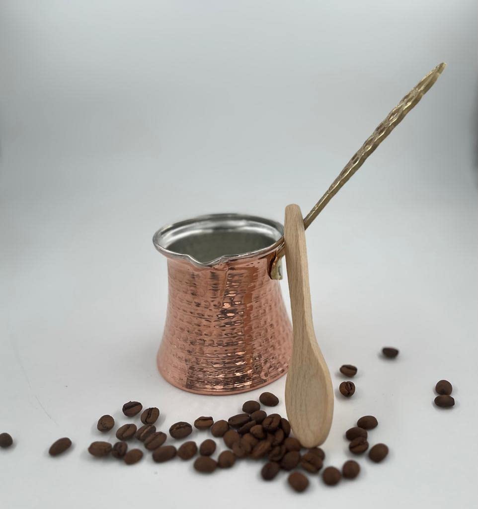 SANTA MARLA Arabic Coffee Pot, Turkish Coffee Maker, Handmade Coffe cooper, Cezve For 4 People (Large)