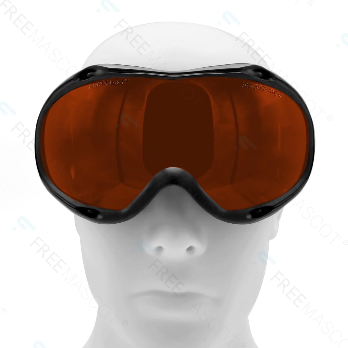 FREEMASCOT Lunettes de protection laser professionnelles OD 6+, longueur d'onde 190-550 nm violet/bleu/vert, pour laser 405 nm, 445 nm, 450 nm, 473 nm, 532 nm (style 10)