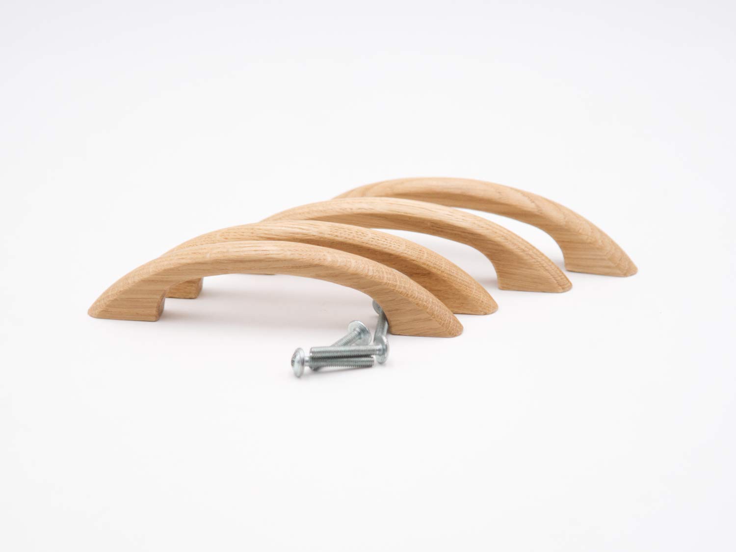 Jowe Brown Set Of 4 Furniture Handles Made Of Oak Including Fixing Screws, Painted Surface, Drawer Handle/Door Handle Made Of Solid Oak
