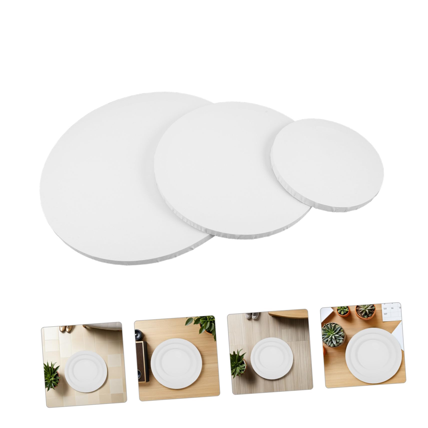 SHINEOFI 3 Pièces Lot de Toiles Ronds Coton Vierges pour Artistes Toiles à Dessin Quot Quot Adaptées aux Peintures à Huile et Techniques Mixtes