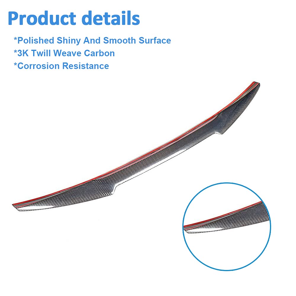 Kohlefaser Heckspoiler passend für BMW 3er E46 316i 318i 320i 323i 325i 328i 330i M3 Limousine 1998-2005 Glänzend Carbon Heckflügel Spoiler Lippe Auto Zubehör