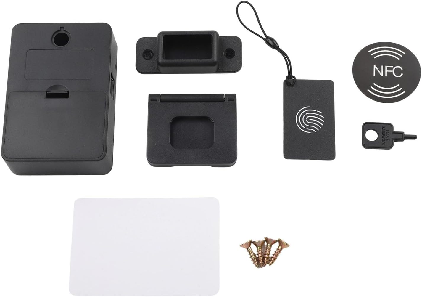 NFC Drawer Lock Wardrobes & Cabinets – Keyless Electronic No-Drill Lock with Remote, 10-Card Registration, Low- Fail-Safe – Black