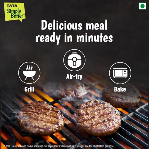 Image of Tata Simply Better Plant-Based Burger Patty, Tastes just Like Chicken, 300g