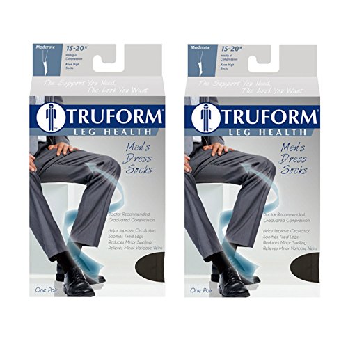 image for Truform 1943 Compression Socks, 15-20 mmHg, Men's Dress Socks, Knee Hi