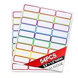 54pcs Magnetic Dry Erase Labels Colorful Name Tags Flexible Reusable Magnetic Label Stickers for Whi