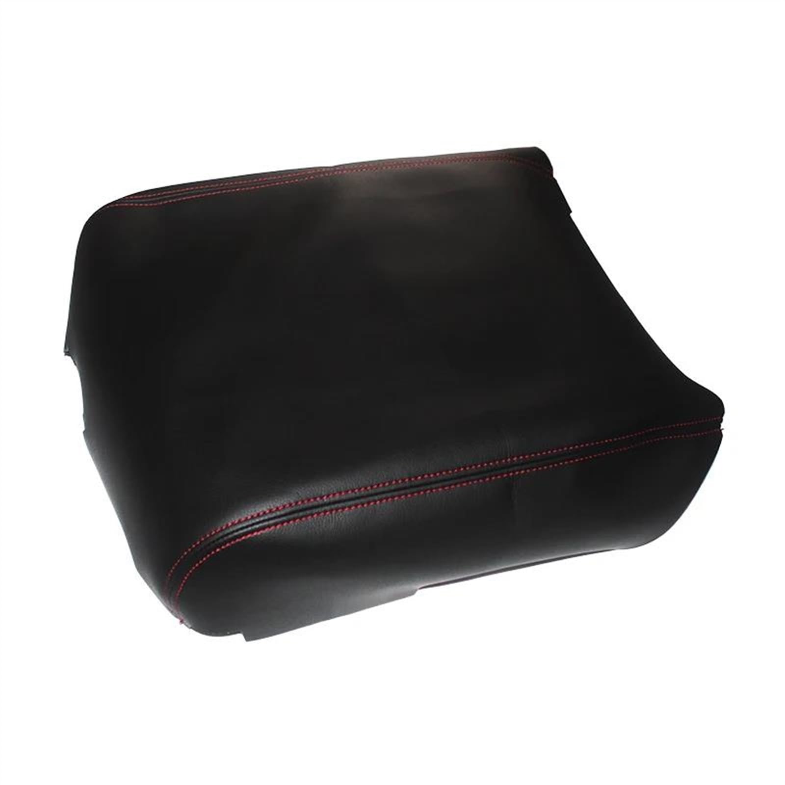 Piwine Black-Red Line Car Decoration Car Leather Center Armrest Console Box Lid Cover Interior Sticker Decor For Tundra 2007-2013(Black-Red Line)
