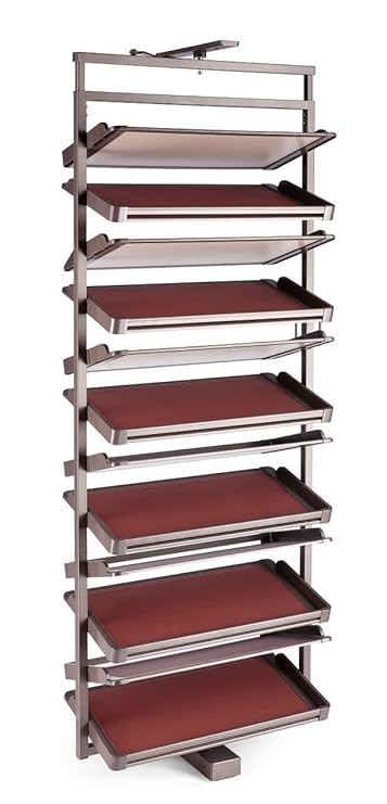rigwell lifetime Modular Wardrobe 800 MM 12 Layer 360 Degree Rotatable Shoe Rack Cabinet for Wardrobe (Mocha Finish)