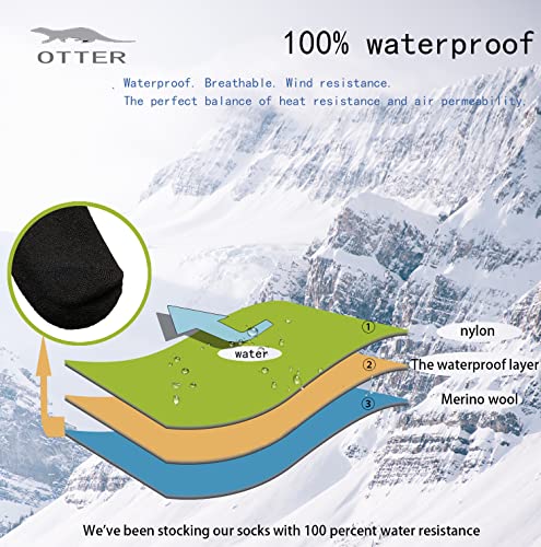 Otter Waterproof Socks, Breathable Waterproof Socks For Men Skiing Cycling Wading Kayaking Running Socks (Large, Grey) #TOP5