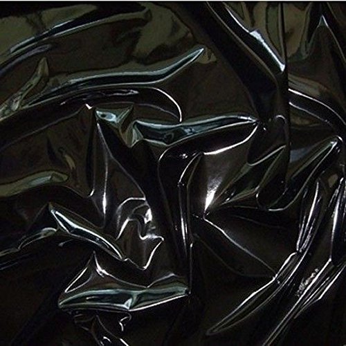 Sexy Shiny Vinyl Pleather Fetish Gothic Black Quality PVC Fabric by The Yard