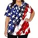 4th of July Scrub Tops for Women American Flag V Neck Short Sleeve Medical Scrubs 250th Anniversary USA Independence Day Working Nurse Uniforms Patriotic Shirts uniformes médicos Mujer(L1-Black,Large)