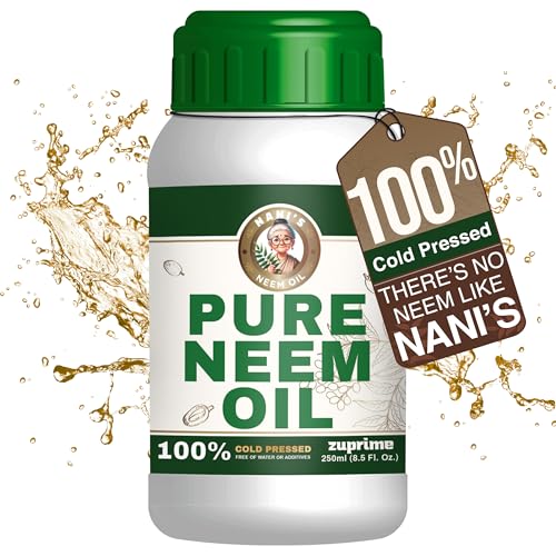 Nanis Pure Neem Oil for Plants Concentrate - Dilute for Use as Organic Neem Oil Spray for Plants Outdoor & Indoor Use - 100% Cold Pressed - Horticultural Enhanced Plant Health & Shine Need (8.5 oz)