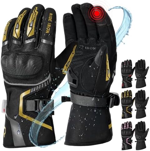 RIDEIRON Motorradhandschuhe Winter Herren Damen,Winddicht Leicht und Warm Touchscreen Handschuhe für Motorrad, Wandern und andere Outdoor Sportarten