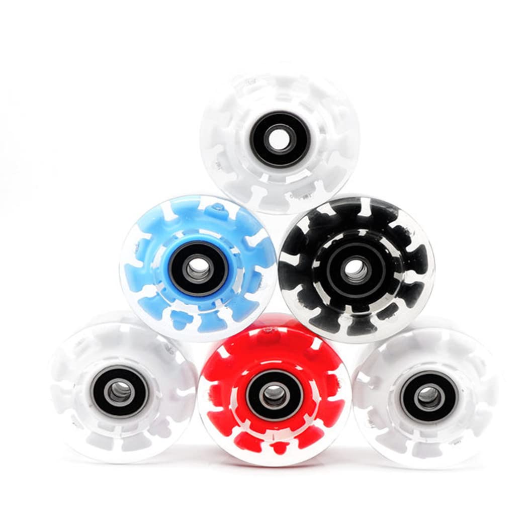 TGHY Paquete de 8 Ruedas de Patines 82A Ruedas de Skateboard Ruedas Luminosas con rodamientos 608RS instalados para Doble Fila Patinaje Y Monopatín 32x58 mm