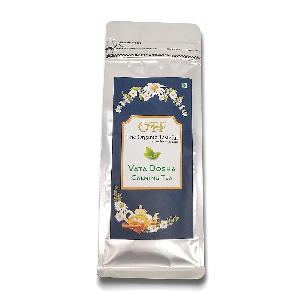 OTF Vata Dosha Calming Tea with Ashwagandha, Turmeric and Other Herbs for Dryness Of Skin, Bloating, Gas, Anxiety & Pain/Aches